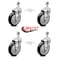 Service Caster 4 Inch Black Polyurethane Wheel Swivel 1/2 Inch Threaded Stem Caster Set SCC SCC-TS20S414-PPUB-BLK-121315-4 - alternate 4